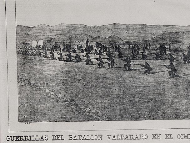 Guerrillas del batallón Valparaíso en el combate de Tacna